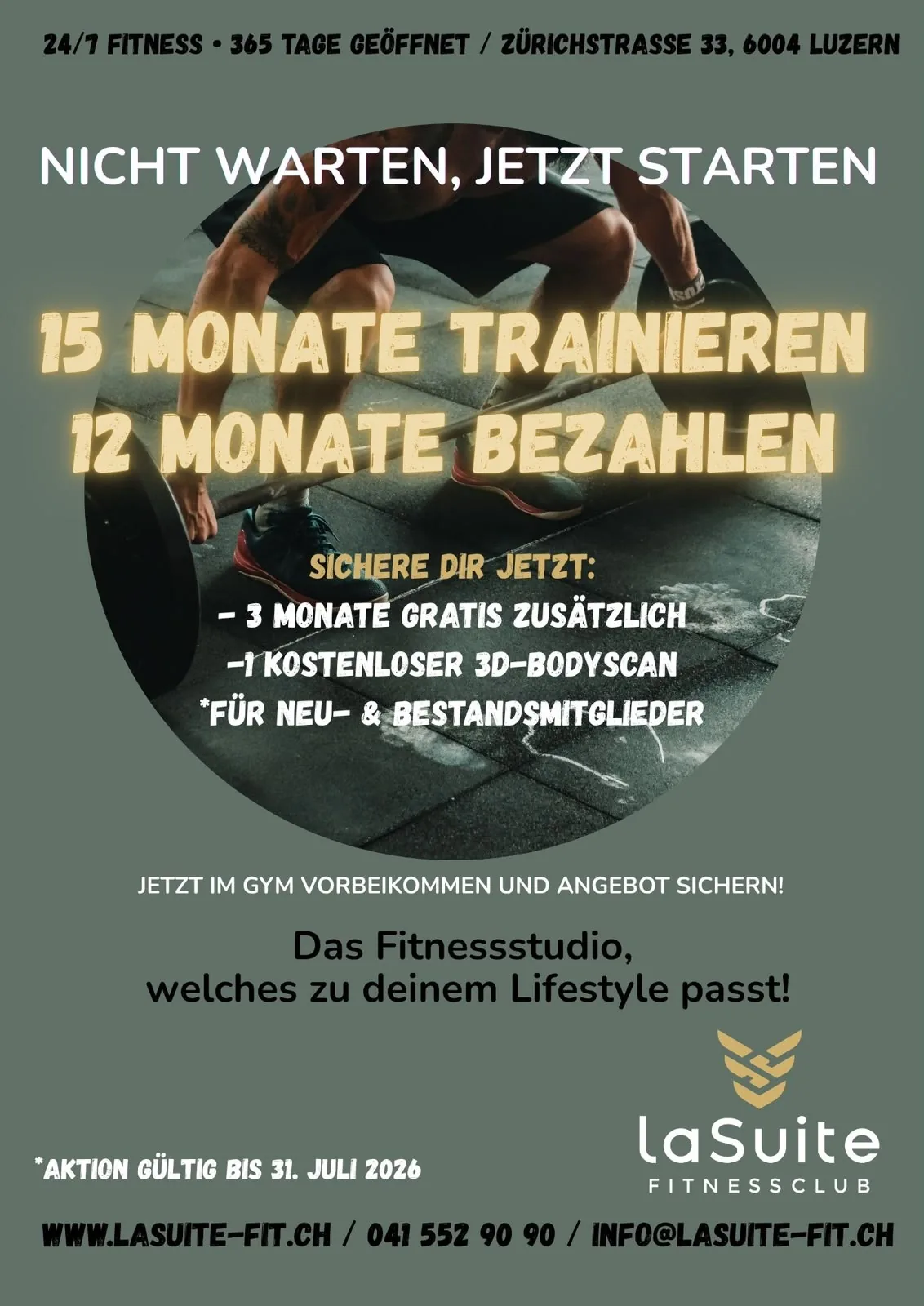 laSuite Aktion &ndash; 15 Monate trainieren, 12 Monate bezahlen + 3 Monate gratis