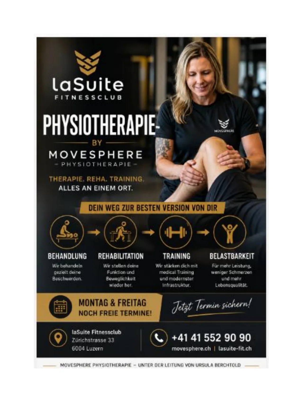 Physiotherapie by Movesphere im laSuite Fitnessclub &ndash; Therapie, Reha und Training an einem Ort
