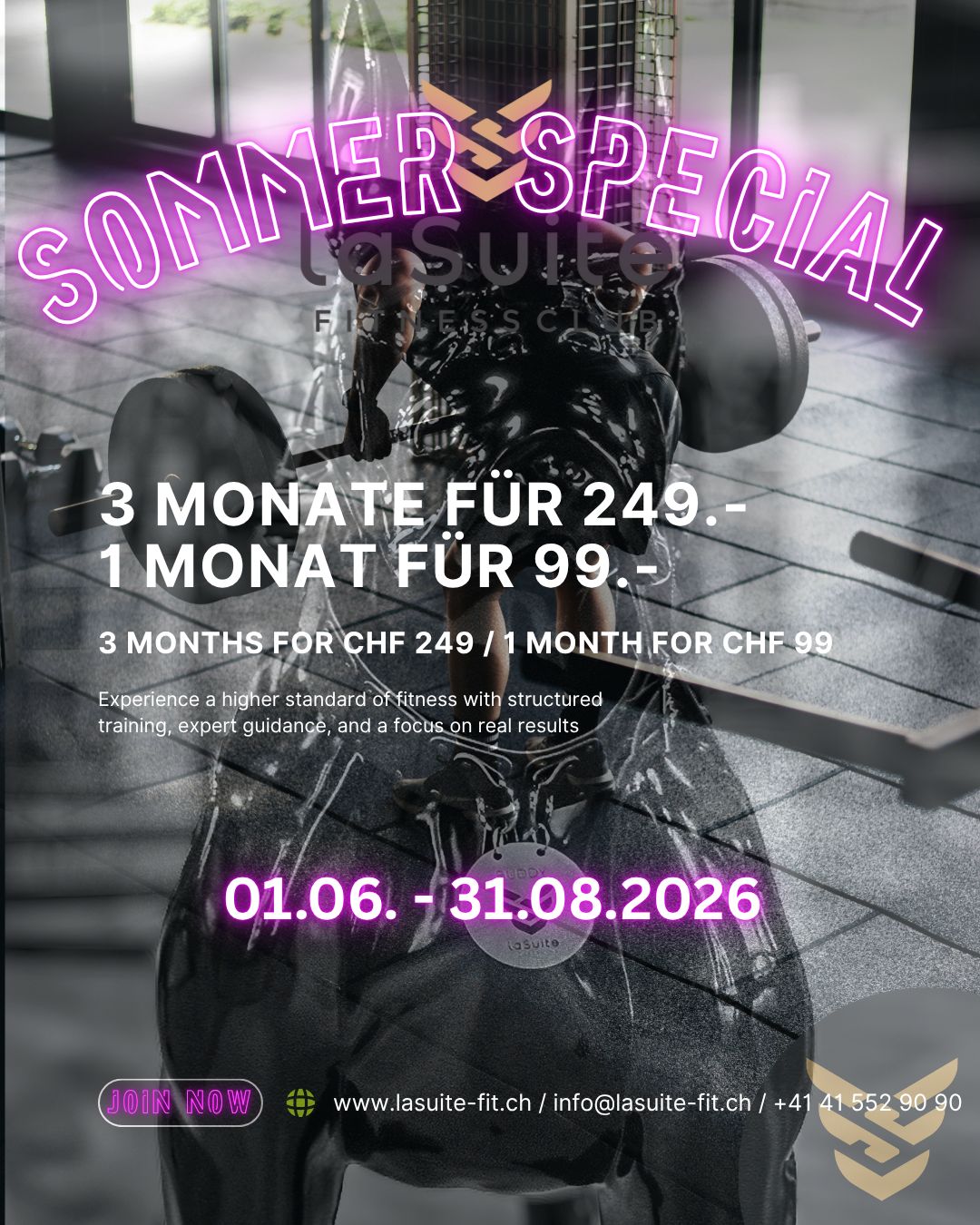laSuite Sommer Special &ndash; 3 Monate CHF 249 / 1 Monat CHF 99